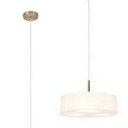 DK0709  Baymont 45cm 3 Light Pendant Antique Brass, White